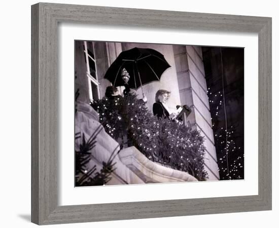 Princess Diana Turns on the Christmas Lights on Regent Street-null-Framed Photographic Print