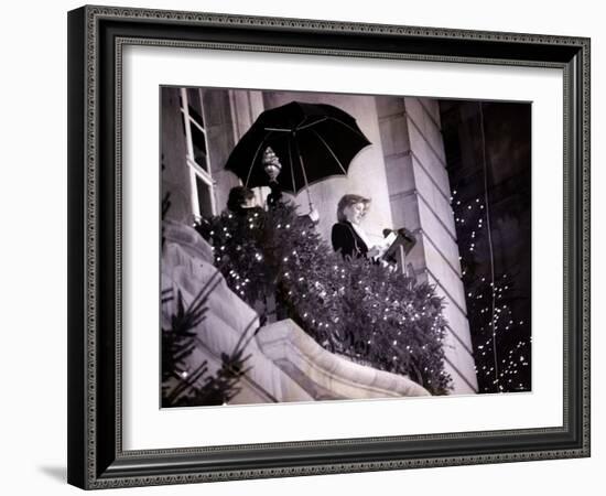 Princess Diana Turns on the Christmas Lights on Regent Street-null-Framed Photographic Print