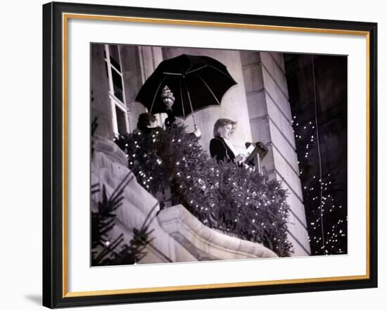 Princess Diana Turns on the Christmas Lights on Regent Street-null-Framed Photographic Print