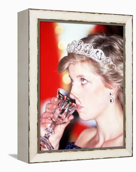 Princess Diana Visits Portugal at Banquet Hosted by the President-null-Framed Premier Image Canvas