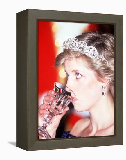 Princess Diana Visits Portugal at Banquet Hosted by the President-null-Framed Premier Image Canvas