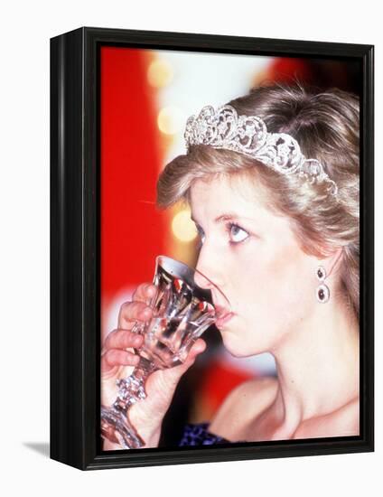 Princess Diana Visits Portugal at Banquet Hosted by the President-null-Framed Premier Image Canvas