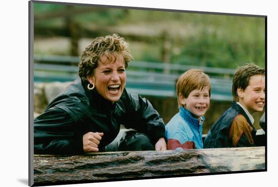 Princess Diana with Prince William and Prince Harry on Ride-Associated Newspapers-Mounted Photo