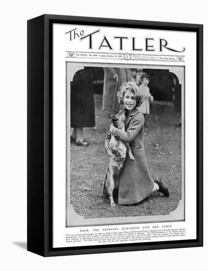 Princess Elizabeth and Her Corgi-null-Framed Premier Image Canvas