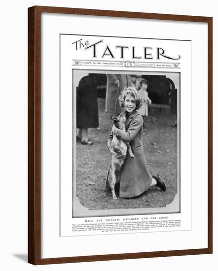 Princess Elizabeth and Her Corgi-null-Framed Photographic Print