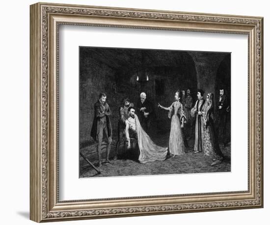 Princess Elizabeth Confronted with Sir Thomas Wyatt in the Torture Chamber, 1554-George Cruikshank-Framed Giclee Print