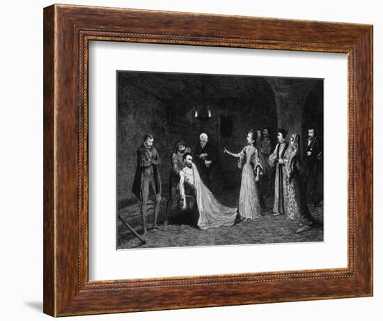 Princess Elizabeth Confronted with Sir Thomas Wyatt in the Torture Chamber, 1554-George Cruikshank-Framed Giclee Print