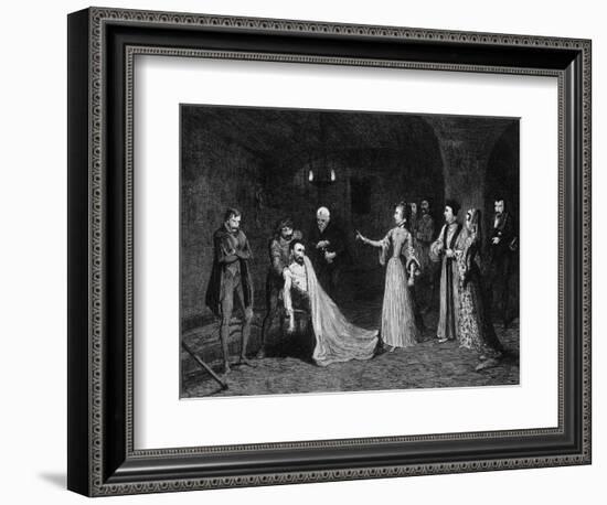 Princess Elizabeth Confronted with Sir Thomas Wyatt in the Torture Chamber, 1554-George Cruikshank-Framed Giclee Print