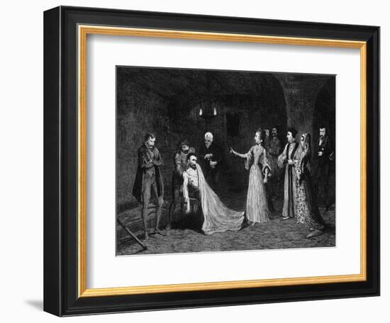 Princess Elizabeth Confronted with Sir Thomas Wyatt in the Torture Chamber, 1554-George Cruikshank-Framed Giclee Print