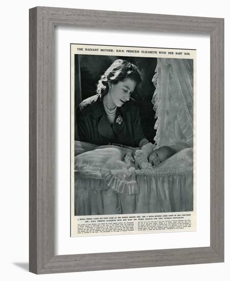 Princess Elizabeth with Her Baby Prince Charles-Cecil Beaton-Framed Art Print