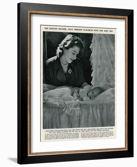 Princess Elizabeth with Her Baby Prince Charles-Cecil Beaton-Framed Art Print