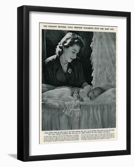 Princess Elizabeth with Her Baby Prince Charles-Cecil Beaton-Framed Art Print