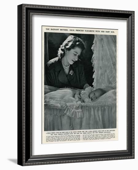 Princess Elizabeth with Her Baby Prince Charles-Cecil Beaton-Framed Art Print