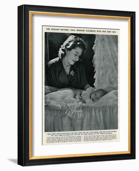 Princess Elizabeth with Her Baby Prince Charles-Cecil Beaton-Framed Art Print