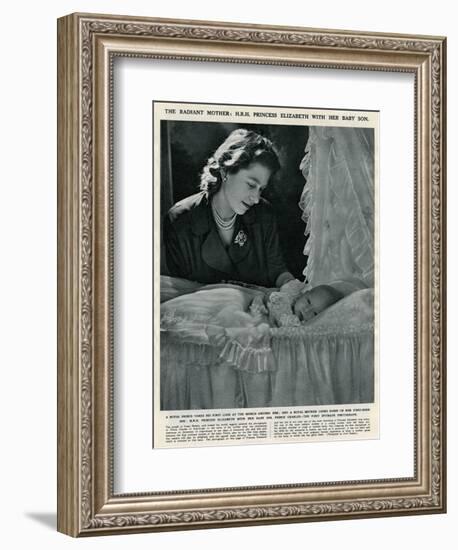 Princess Elizabeth with Her Baby Prince Charles-Cecil Beaton-Framed Premium Giclee Print