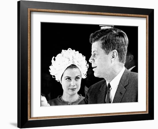 Princess Grace of Monaco and President John F Kennedy-null-Framed Photo