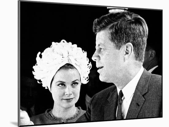 Princess Grace of Monaco and President John F Kennedy-null-Mounted Photo