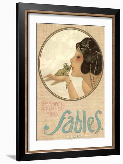 Princess Kissing Frog Prince-null-Framed Art Print