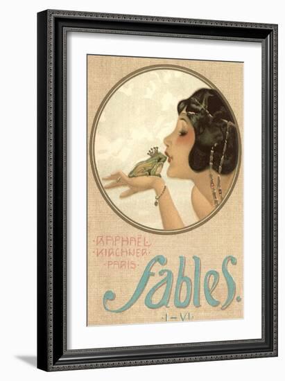 Princess Kissing Frog Prince-null-Framed Art Print