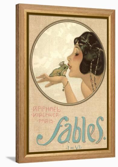 Princess Kissing Frog Prince-null-Framed Stretched Canvas