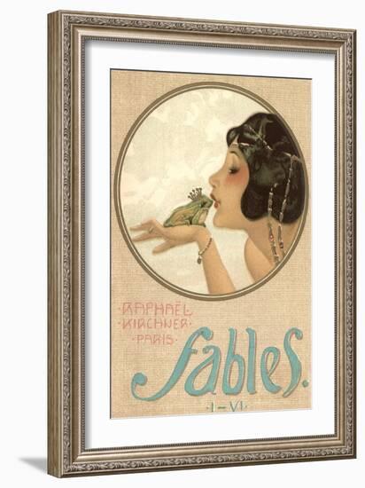 Princess Kissing Frog Prince-null-Framed Premium Giclee Print