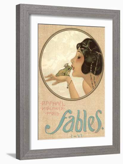 Princess Kissing Frog Prince-null-Framed Premium Giclee Print