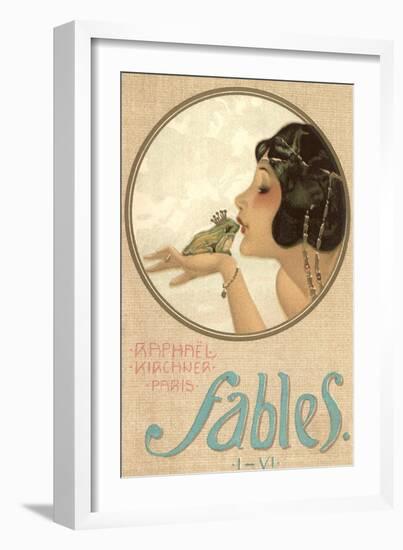 Princess Kissing Frog Prince-null-Framed Premium Giclee Print