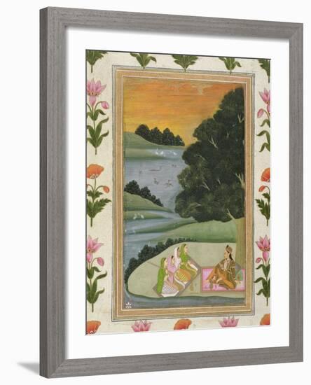 Princess Listening to Female Musicians by a River at Sunset, from the Small Clive Album-null-Framed Giclee Print