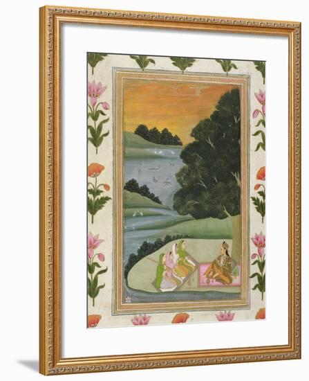 Princess Listening to Female Musicians by a River at Sunset, from the Small Clive Album-null-Framed Giclee Print