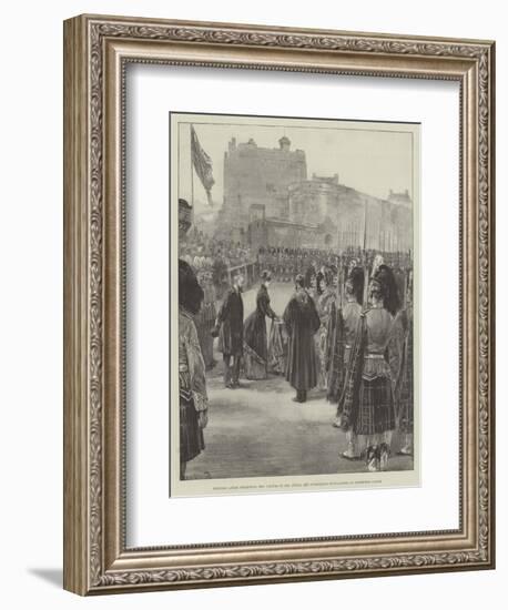 Princess Louise Presenting New Colours to the Argyll and Sutherland Highlanders at Edinburgh Castle-William Heysham Overend-Framed Giclee Print