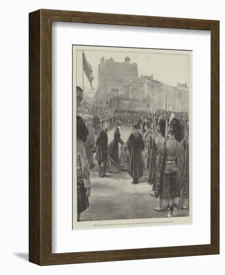 Princess Louise Presenting New Colours to the Argyll and Sutherland Highlanders at Edinburgh Castle-William Heysham Overend-Framed Giclee Print