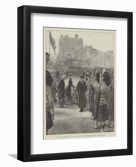 Princess Louise Presenting New Colours to the Argyll and Sutherland Highlanders at Edinburgh Castle-William Heysham Overend-Framed Giclee Print