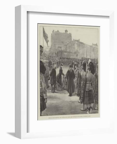 Princess Louise Presenting New Colours to the Argyll and Sutherland Highlanders at Edinburgh Castle-William Heysham Overend-Framed Giclee Print