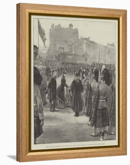 Princess Louise Presenting New Colours to the Argyll and Sutherland Highlanders at Edinburgh Castle-William Heysham Overend-Framed Premier Image Canvas