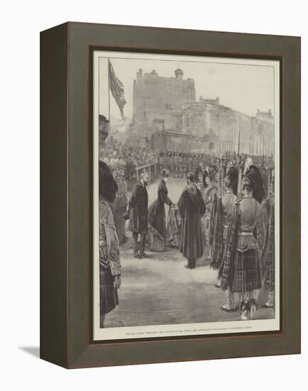 Princess Louise Presenting New Colours to the Argyll and Sutherland Highlanders at Edinburgh Castle-William Heysham Overend-Framed Premier Image Canvas