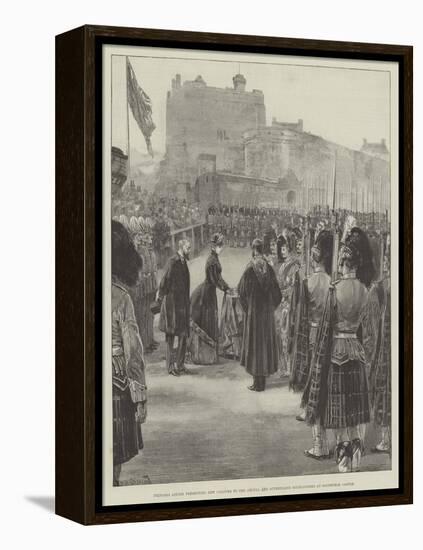 Princess Louise Presenting New Colours to the Argyll and Sutherland Highlanders at Edinburgh Castle-William Heysham Overend-Framed Premier Image Canvas