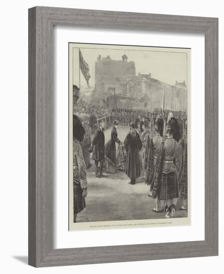 Princess Louise Presenting New Colours to the Argyll and Sutherland Highlanders at Edinburgh Castle-William Heysham Overend-Framed Giclee Print