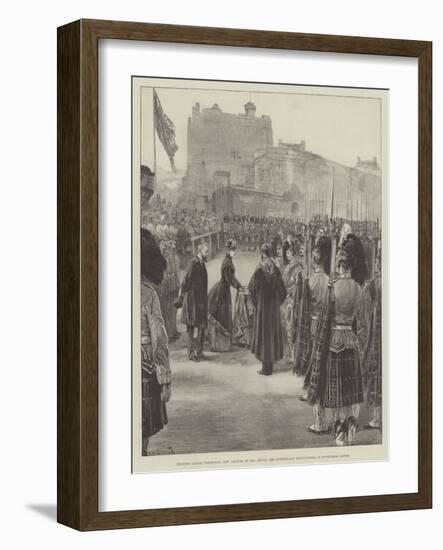 Princess Louise Presenting New Colours to the Argyll and Sutherland Highlanders at Edinburgh Castle-William Heysham Overend-Framed Giclee Print