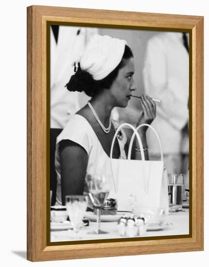 Princess Margaret at Luncheon During Her East Africa Tour in 1956-null-Framed Premier Image Canvas