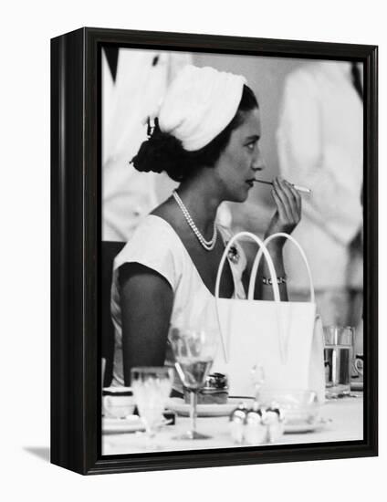 Princess Margaret at Luncheon During Her East Africa Tour in 1956-null-Framed Premier Image Canvas