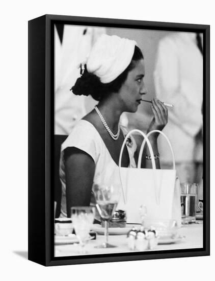 Princess Margaret at Luncheon During Her East Africa Tour in 1956-null-Framed Premier Image Canvas