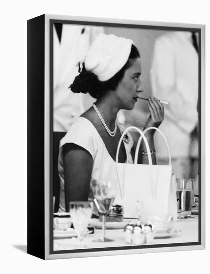 Princess Margaret at Luncheon During Her East Africa Tour in 1956-null-Framed Premier Image Canvas