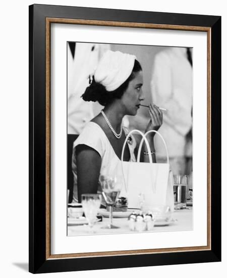 Princess Margaret at Luncheon During Her East Africa Tour in 1956-null-Framed Photographic Print