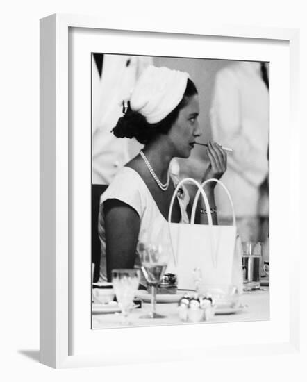 Princess Margaret at Luncheon During Her East Africa Tour in 1956-null-Framed Photographic Print