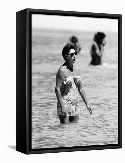 Princess Margaret on Holiday in Mustique Roddy Llewellyn is Staying on the Same Island-null-Framed Premier Image Canvas