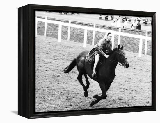 Princess Margaret Riding a Horse at Ascot Before Spectators Arrive For Meeting-null-Framed Premier Image Canvas