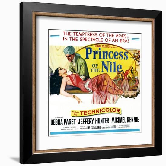 Princess of the Nile, from Left: Debra Paget, Jeffrey Hunter, 1954-null-Framed Art Print