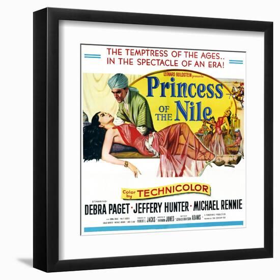 Princess of the Nile, from Left: Debra Paget, Jeffrey Hunter, 1954-null-Framed Art Print