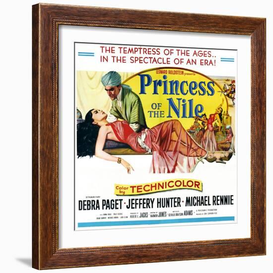 Princess of the Nile, from Left: Debra Paget, Jeffrey Hunter, 1954-null-Framed Art Print