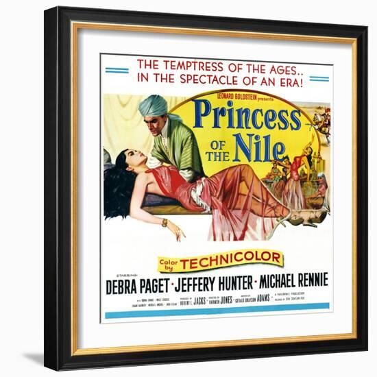 Princess of the Nile, from Left: Debra Paget, Jeffrey Hunter, 1954-null-Framed Art Print